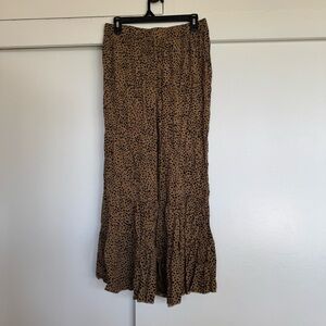 Stylish Brown Leopard Print Wide-Leg Pants